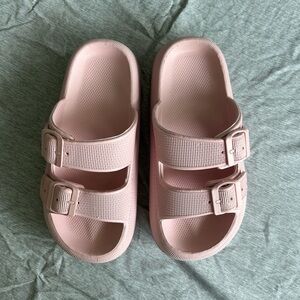 Puffy Pink Comfy Summer Slides